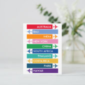 Colorful Travel Bucket List Briefkaart (Staand voorkant)