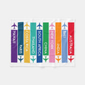 Colorful Travel Bucket List Fleece Deken (Voorkant (Horizontaal))