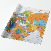 Colorful Travel Map Cadeaupapier (Uitgerold)