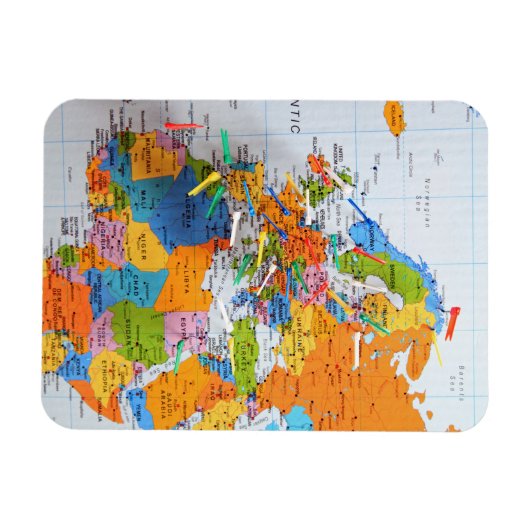 Colorful Travel Map Magneet (Horizontaal)