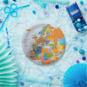 Colorful Travel Map Papieren Bordje (Feest)