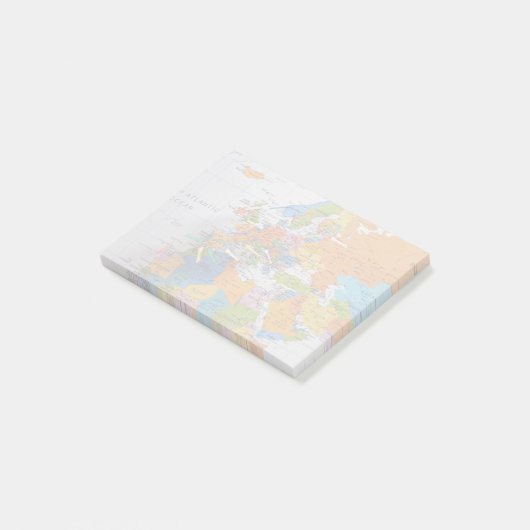 Colorful Travel Map Post-it® Notes (Schuin)
