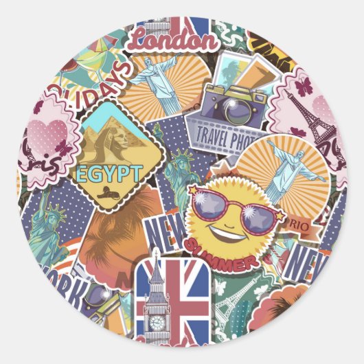 Colorful Travel Sticker Patroon (Voorkant)