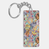 Colorful Travel Sticker Patroon Sleutelhanger (Voorkant Links)