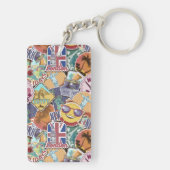 Colorful Travel Sticker Patroon Sleutelhanger (achterkant)