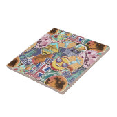Colorful Travel Sticker Patroon Tegeltje (Zijkant)
