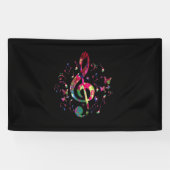 Colorful Treble Clef Music Spandoek (Horizontaal)