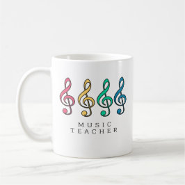Colorful Treble Clef Music Teacher Koffiemok