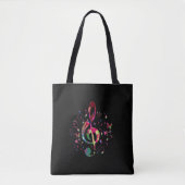 Colorful Treble Clef Music Tote Bag (Voorkant)