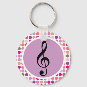Colorful Treble Clef Sleutelhanger Gift