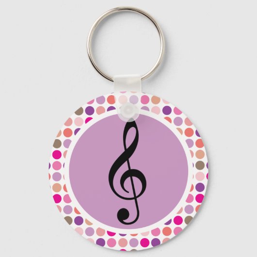 Colorful Treble Clef Sleutelhanger Gift (Voorkant)