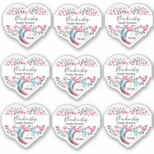 Colorful Tree Heart Family Reunion Sjabloon Sticker