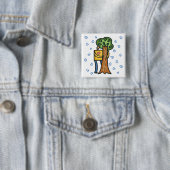Colorful Tree Hugger Vierkante Button 5,1 Cm (In situ)