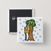 Colorful Tree Hugger Vierkante Button 5,1 Cm (Voorkant /achterkant)