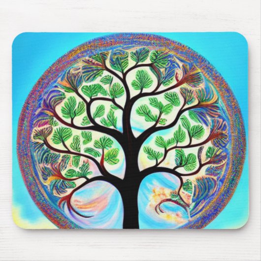 Colorful Tree of Life Mousepad Muismat (Voorkant)