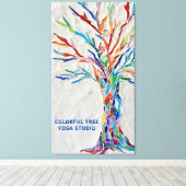 Colorful Tree Yoga Studio Canvas Afdruk (Insitu (Houten vloer))