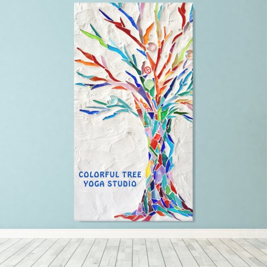 Colorful Tree Yoga Studio Canvas Afdruk (Insitu (Houten vloer))