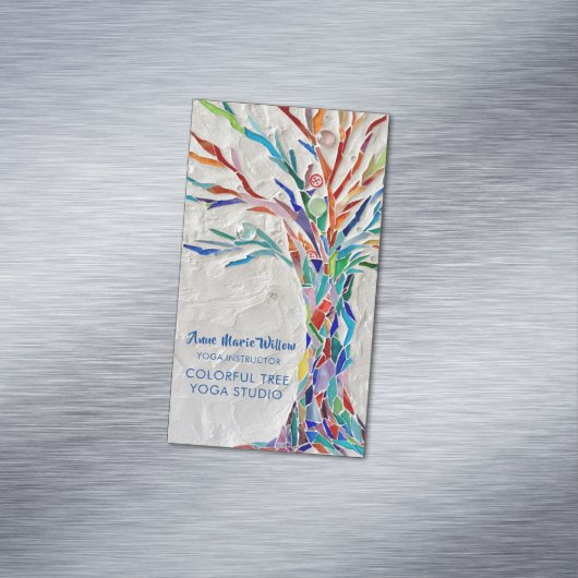 Colorful Tree Yoga Studio Magnetisch Visitekaartje (Voorbeeld)