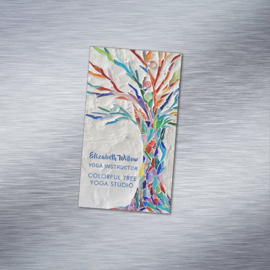 Colorful Tree Yoga Studio Magnetisch Visitekaartje (Voorbeeld)