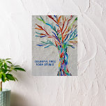 Colorful Tree Yoga Studio Poster<br><div class="desc">Decoreer je huis of yoga studio met dit aantrekkelijke en kleurrijke poster. Pas het aan met jouw naam of die van uw studio of zaken. Het oorspronkelijke ontwerp is een regenboogkleurige boom van leven gemaakt van kleine stukjes helder gekleurd glas met een bleke grijze achtergrond. Originele mozaïekkunst © Michele Davies...</div>