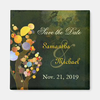 Colorful Trees Wedding Save the Date Magneet