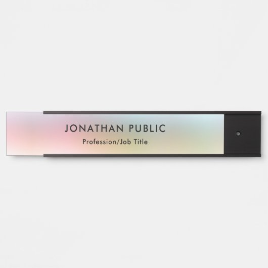 Colorful Trendy Elegant Moderne Sjabloon Deurbordje (Voorkant)