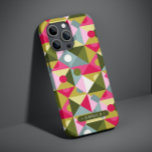 Colorful Trendy Modern Girly Pattern Custom Name Case-Mate iPhone 14 Plus Hoesje<br><div class="desc">Het kleurrijke Trendy Moderne Meisjespatroon Gepersonaliseerde Naam Smartphone iPhone Case kenmerkt een kleurrijk geometrisch patroon in tinten roze,  groen en blauw met uw gepersonaliseerde naam in moderne elegante manuscripttypografie. Perfect voor verjaardag,  Kerstmis,  Moederdag,  zuster,  beste vriend en nog veel meer. Ontworpen door © Evco Studio www.zazzle.com/store/evcostudio</div>
