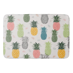 Colorful Trendy Pineapples Badmat