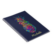 Colorful Trendy Tropical Pineapple Art Notitieboek (Rechterzijde)