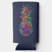 Colorful Trendy Tropical Pineapple Personalized Seltzer Blikjeskoeler (Achterkant)
