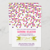 Colorful Triangle Pattern Bridal Shower Uitnodigin Kaart (Voorkant / Achterkant)
