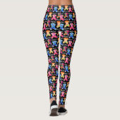 Colorful Triangle Pattern Pug Silhouette Pug Love Leggings (Achterkant)