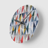 Colorful Triangles Geometric pattern Ronde Klok (Hoek)