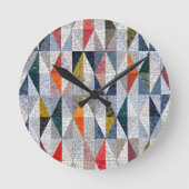 Colorful Triangles Geometric pattern Ronde Klok (Voorkant)