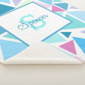 COLORFUL TRIANGLES Sherpa Blanket Deken (3/4)