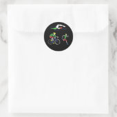 Colorful Triathlon Design Classic Round Sticker (Tas)