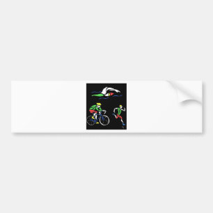 Colorful Triathlon-ontwerp Bumpersticker
