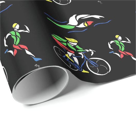 Colorful Triathlon-ontwerp Cadeaupapier (Rol Hoek)