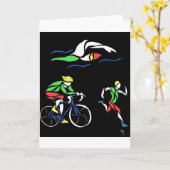 Colorful Triathlon-ontwerp Kaart (Gele Bloem)