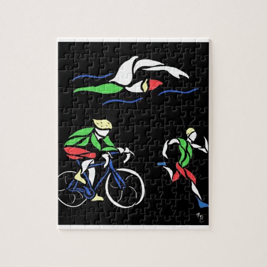 Colorful Triathlon-ontwerp Legpuzzel (Verticaal)