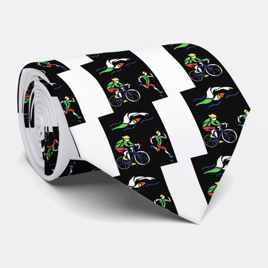 Colorful Triathlon-ontwerp Stropdas (Opgerold)