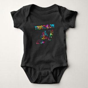Colorful Triathlon Swim Bike run Athlete Sports Romper