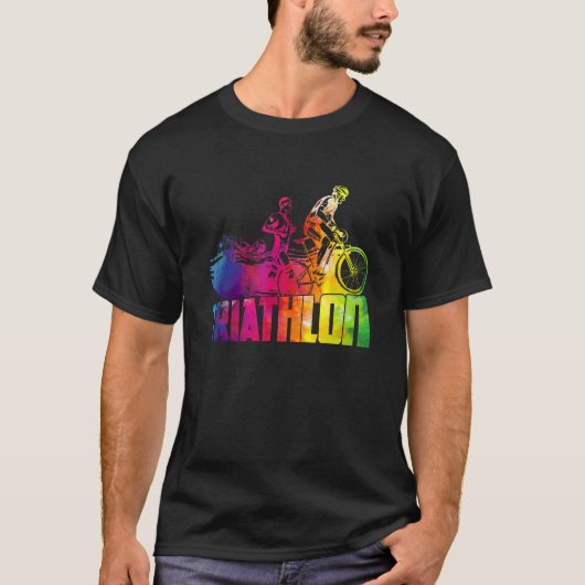 Colorful Triathlon  Triathlete Triathlon T-shirt (Voorkant)