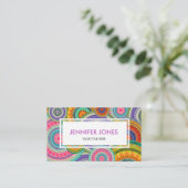 Colorful Tribal Boho Ethnic Circular Patroon Visitekaartje (Staand voorkant)