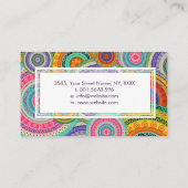 Colorful Tribal Boho Ethnic Circular Patroon Visitekaartje (Achterkant)