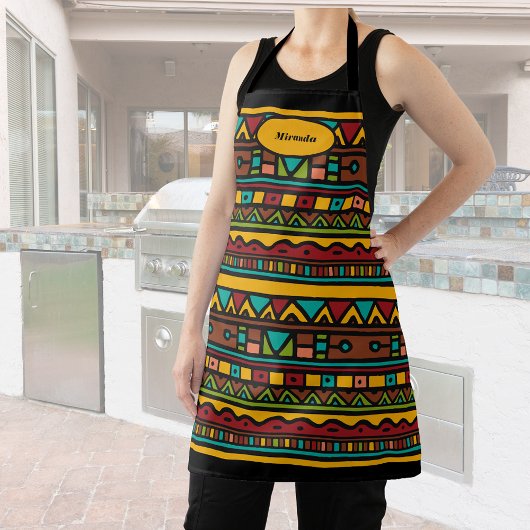Colorful Tribal Doodles Pattern Persoonlijk Schort