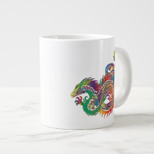 Colorful Tribal Dragon Grote Koffiekop