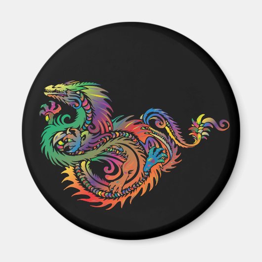 Colorful Tribal Dragon Magneet (Voorkant)