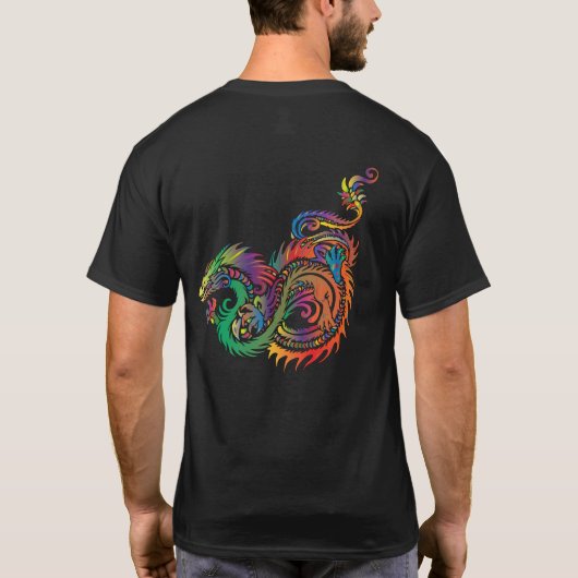 Colorful Tribal Dragon T-shirt (Achterkant)