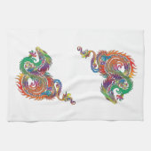 Colorful Tribal Dragon Theedoek (Horizontaal)